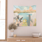 Retro Desert Oasis Wall Tapestry Gallery Image 2