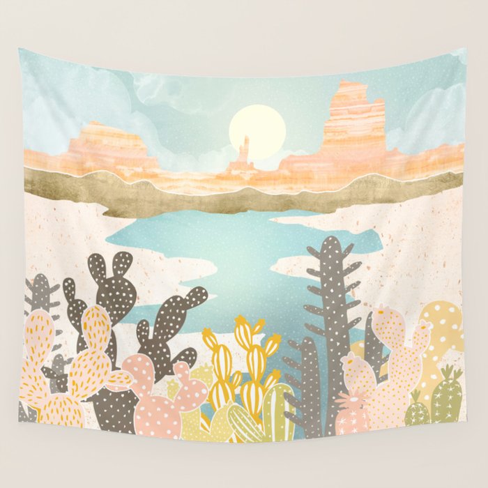 Retro Desert Oasis Wall Tapestry Gallery Image 1