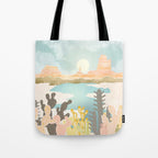 Retro Desert Oasis Tote Bag Gallery Image 1