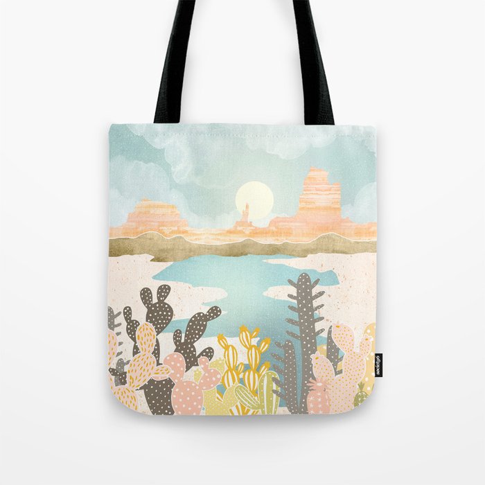 Retro Desert Oasis Tote Bag Gallery Image 1