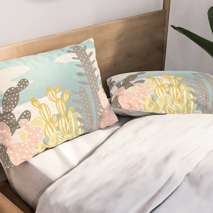 Retro Desert Oasis Pillow Sham Gallery Image 2