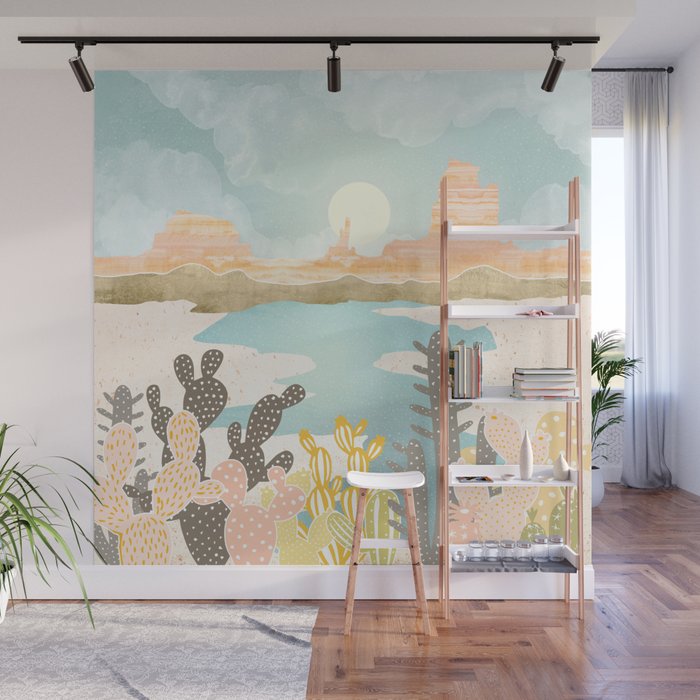 Retro Desert Oasis Wall Mural Gallery Image 1