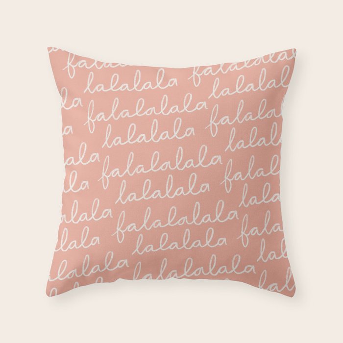 Fa La La Peach Pink Throw Pillow Gallery Image 6