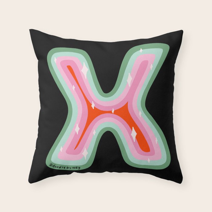 Rainbow X Throw Pillow Gallery Image 1