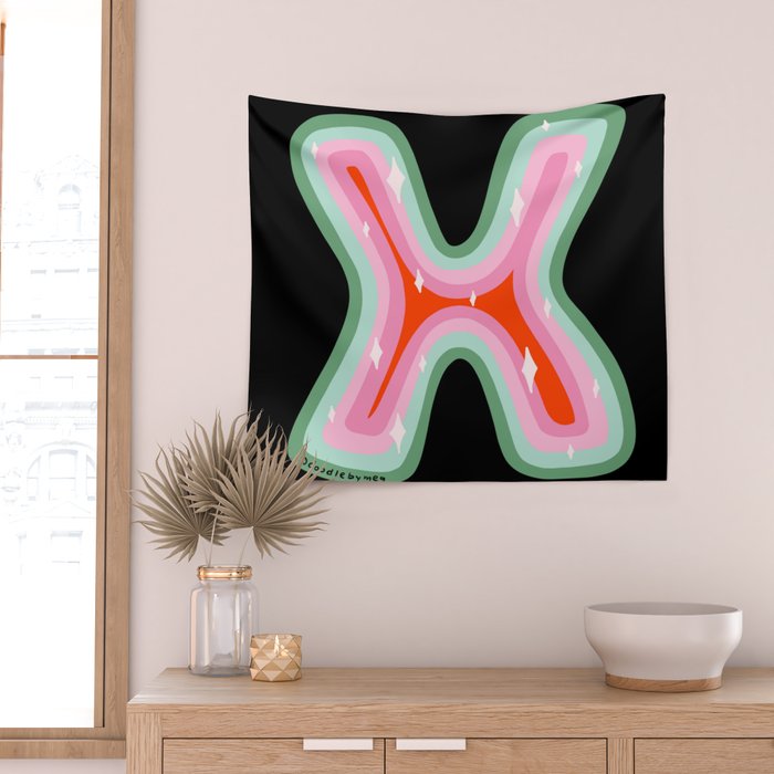 Rainbow X Wall Tapestry Gallery Image 2