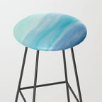 Sea Waves, Abstract Watercolor Painting Stool Gallery Image 2