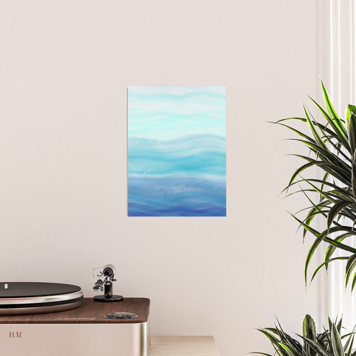 Sea Waves, Abstract Watercolor Painting Poster Gallery Image 2
