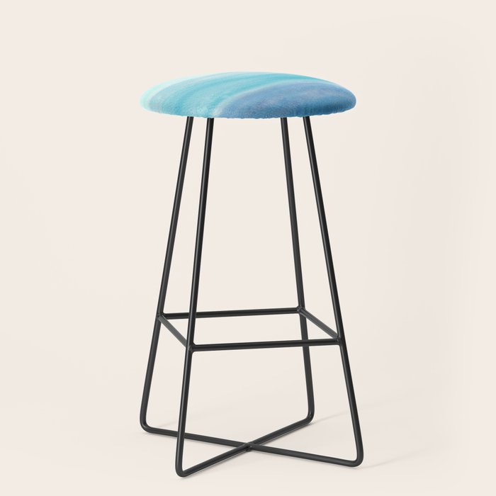 Sea Waves, Abstract Watercolor Painting Stool Gallery Image 1