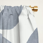 Japandi Calm Neutral Blue Grey Leaf Pattern Window Curtain Gallery Image 2