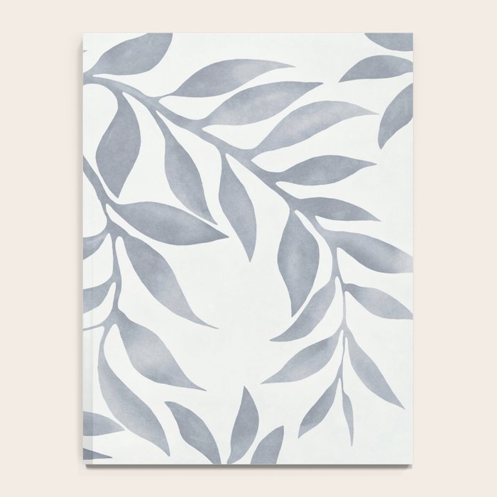 Japandi Calm Neutral Blue Grey Leaf Pattern Notebook Gallery Image 4