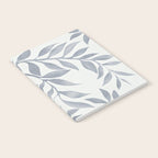 Japandi Calm Neutral Blue Grey Leaf Pattern Notebook Gallery Image 2