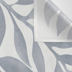 Japandi Calm Neutral Blue Grey Leaf Pattern Wall Tapestry Gallery Image 3