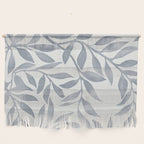 Japandi Calm Neutral Blue Grey Leaf Pattern Wall Hanging Gallery Image 1