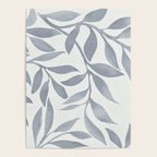 Japandi Calm Neutral Blue Grey Leaf Pattern Poster Gallery Image 4