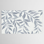Japandi Calm Neutral Blue Grey Leaf Pattern Tablecloth Gallery Image 2