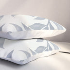 Japandi Calm Neutral Blue Grey Leaf Pattern Pillow Sham Gallery Image 3