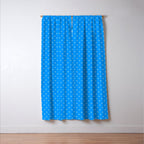 White Dots Pattern On Blue Window Curtain Gallery Image 3