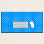 White Dots Pattern On Blue Desk Mat Gallery Image 1