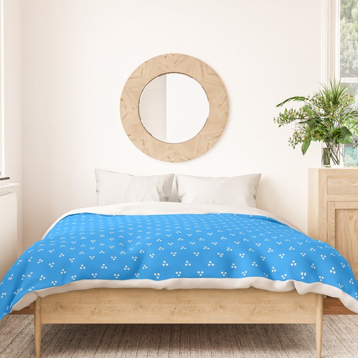 White Dots Pattern On Blue Duvet Cover Gallery Image 3