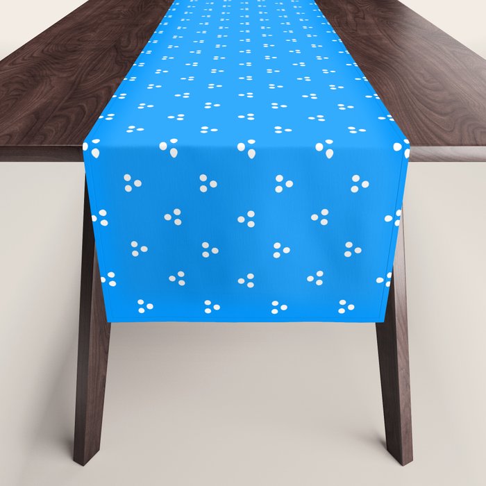 White Dots Pattern On Blue Table Runner Gallery Image 1