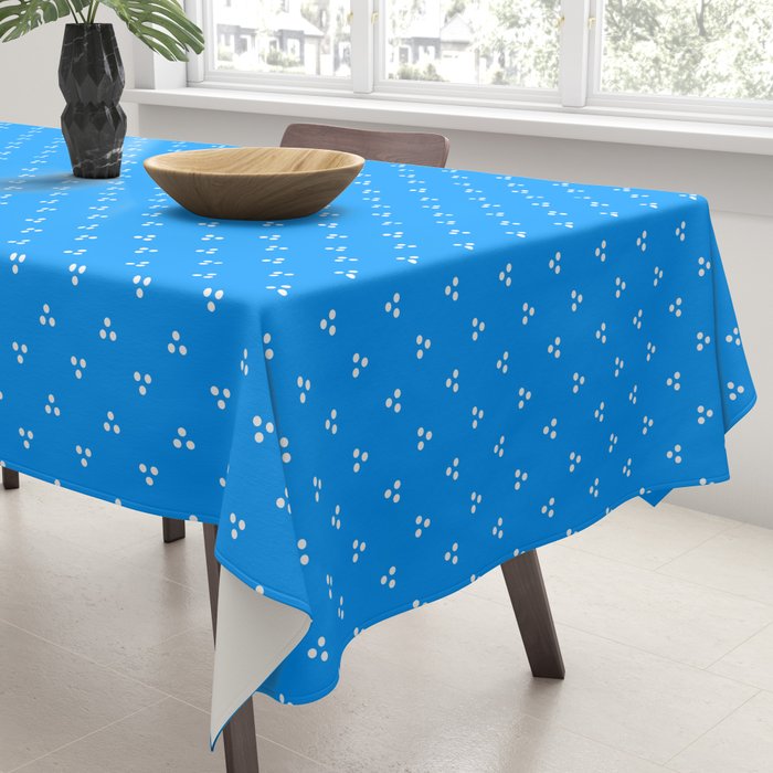 White Dots Pattern On Blue Tablecloth Gallery Image 3