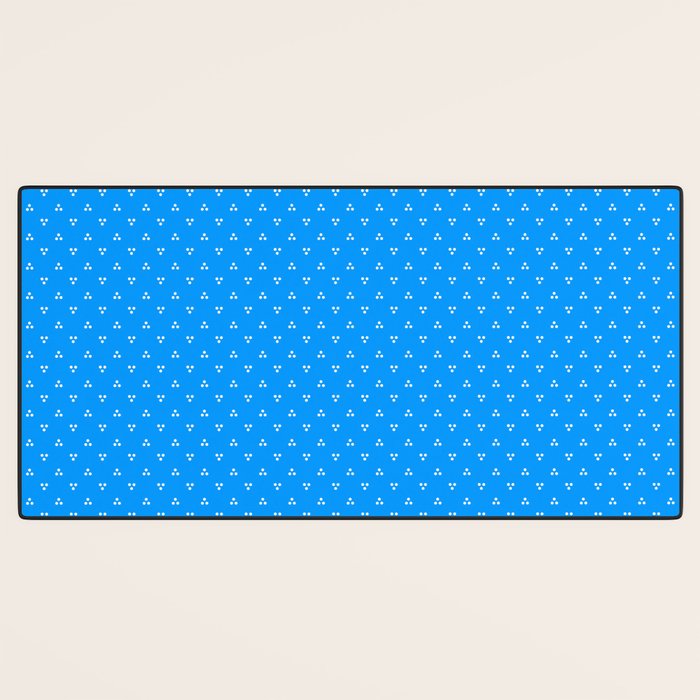 White Dots Pattern On Blue Desk Mat Gallery Image 3