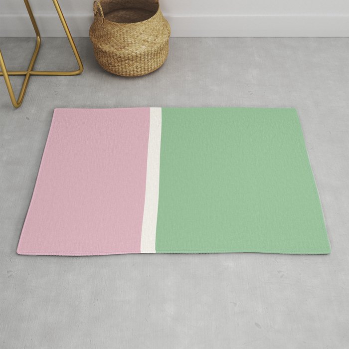 Color Block III Green Pink Rug Gallery Image 1