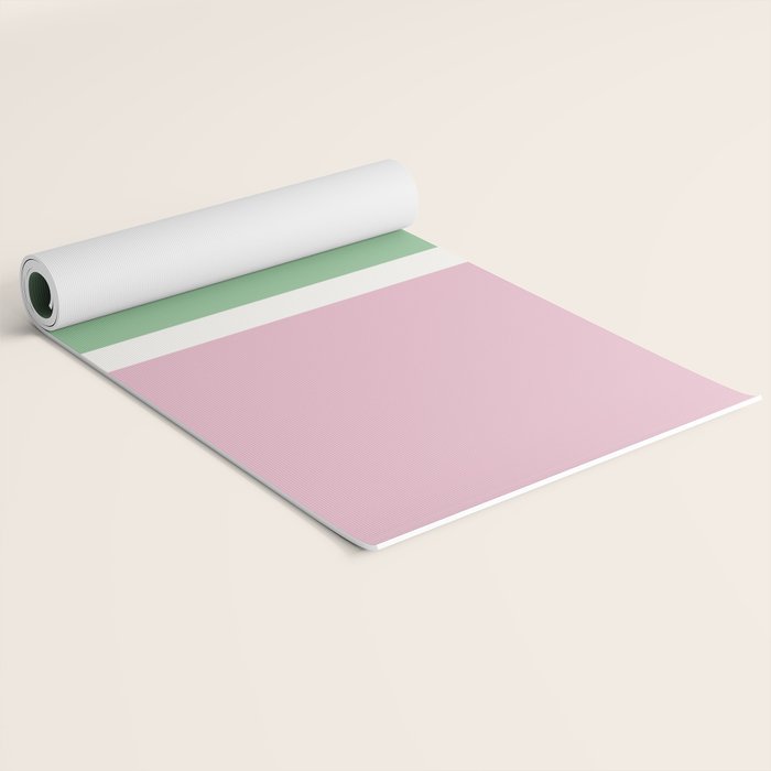 Color Block III Green Pink Yoga Mat Gallery Image 2