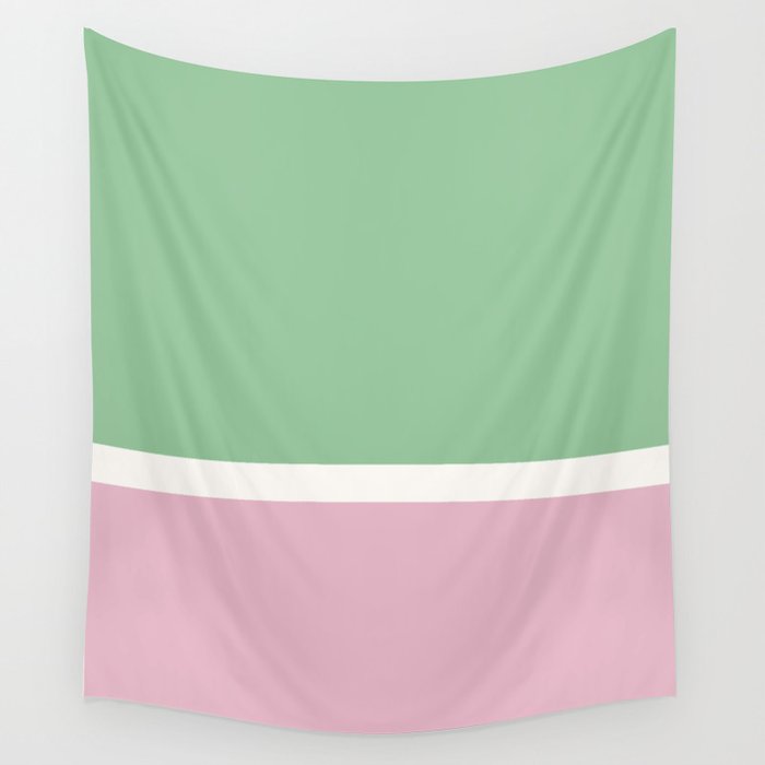 Color Block III Green Pink Wall Tapestry Gallery Image 4