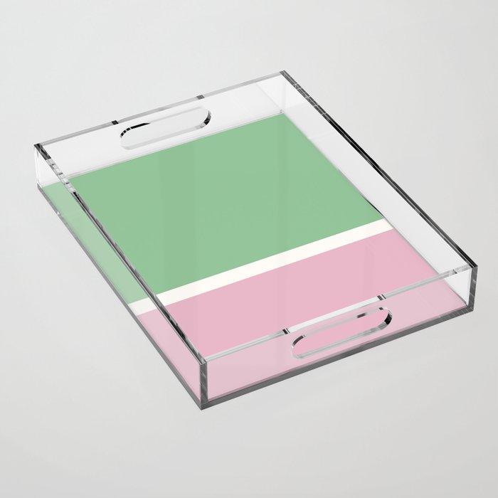 Color Block III Green Pink Acrylic Tray Gallery Image 1