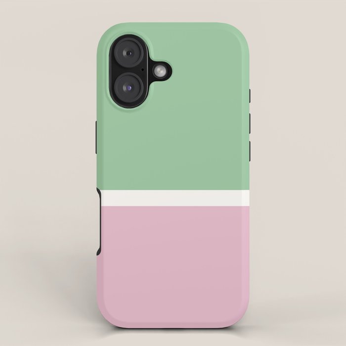 Color Block III Green Pink iPhone Case Gallery Image 1