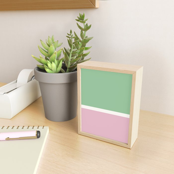 Color Block III Green Pink Mini Art Print Gallery Image 2