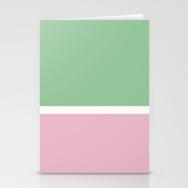 Color Block III Green Pink Stationery Card Gallery Image 1
