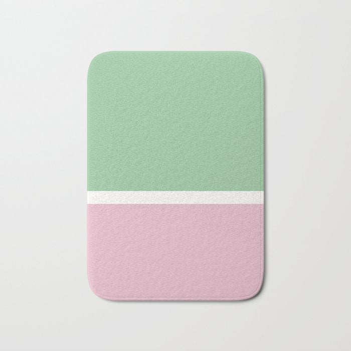 Color Block III Green Pink Bath Mat Gallery Image 1
