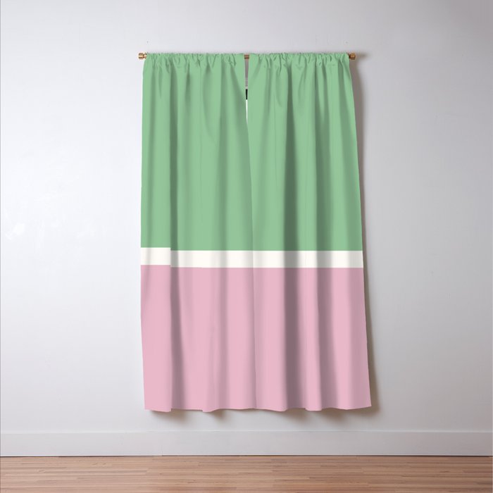 Color Block III Green Pink Window Curtain Gallery Image 3