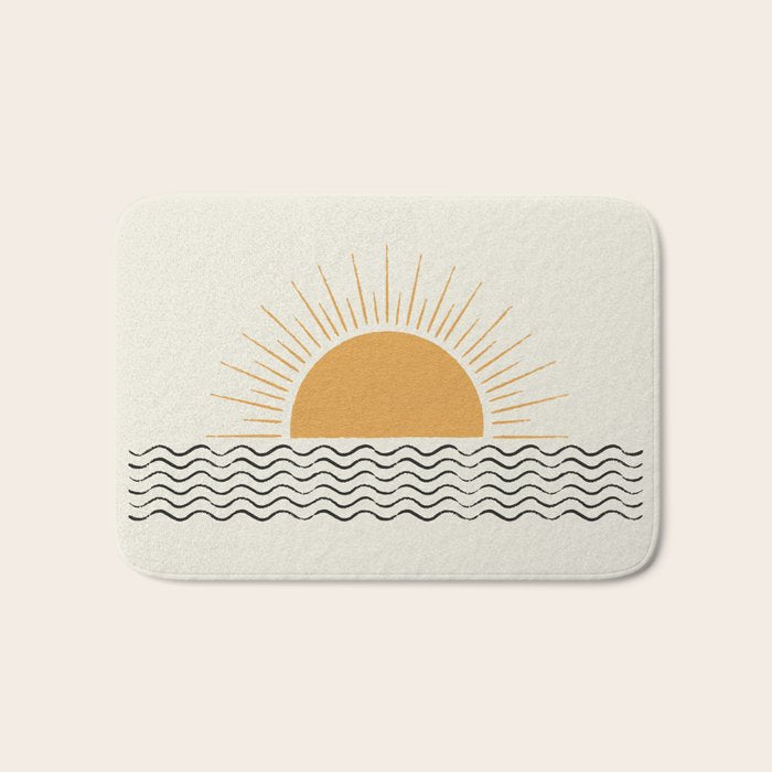 Sunrise Ocean -  Mid Century Modern Style Bath Mat Gallery Image 1