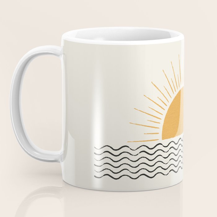 Sunrise Ocean -  Mid Century Modern Style Coffee Mug Gallery Image 3