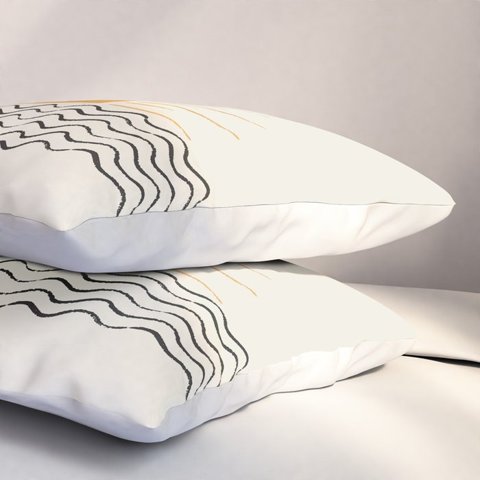 Sunrise Ocean -  Mid Century Modern Style Pillow Sham Gallery Image 3