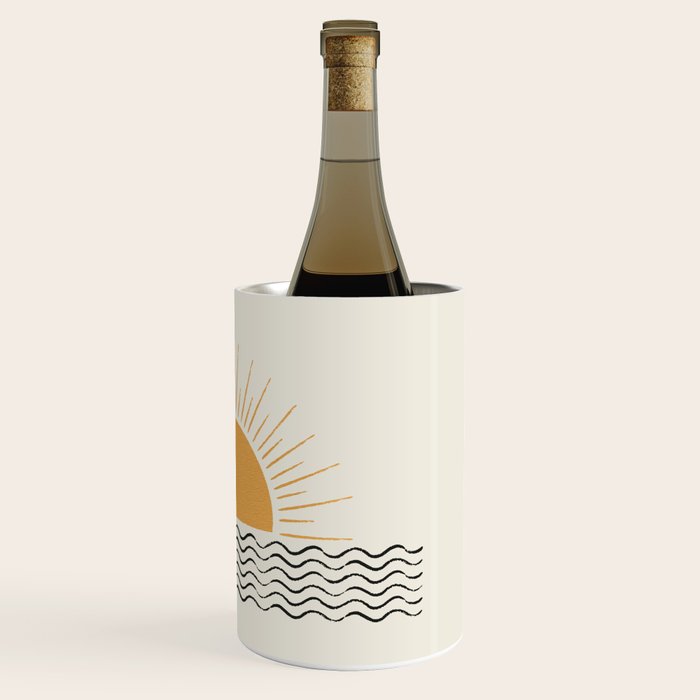 Sunrise Ocean -  Mid Century Modern Style Wine Chiller Gallery Image 3