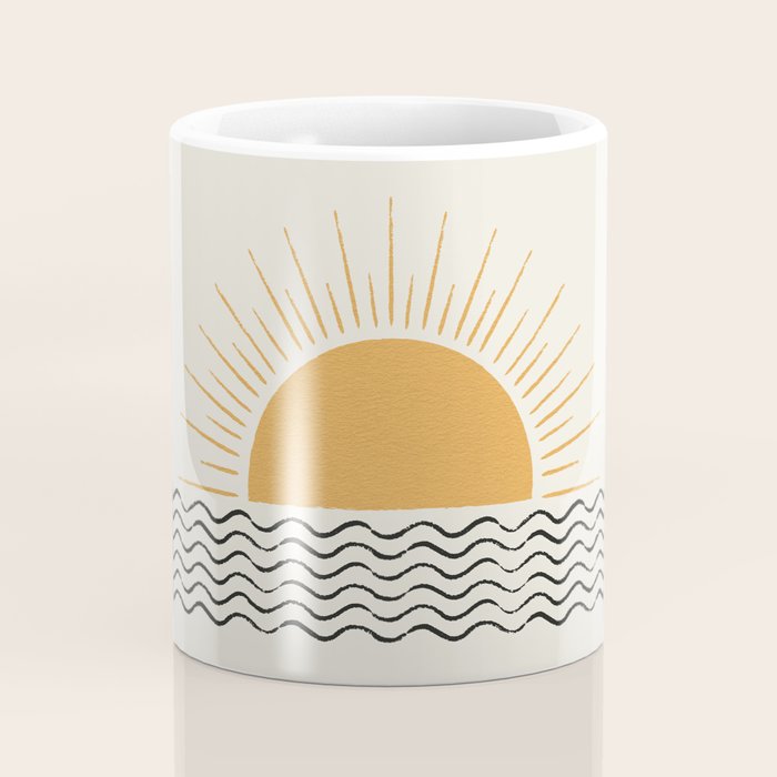 Sunrise Ocean -  Mid Century Modern Style Coffee Mug Gallery Image 4
