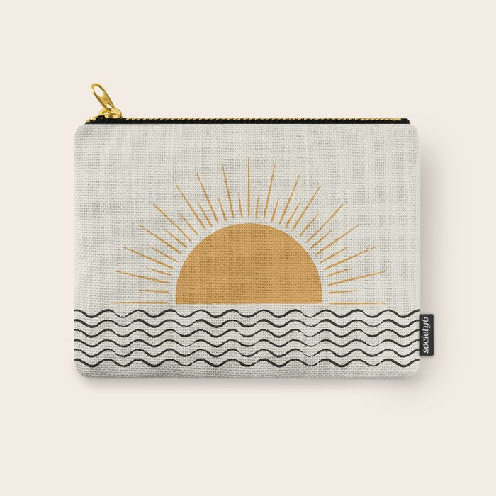 Sunrise Ocean -  Mid Century Modern Style Carry All Pouch Gallery Image 1