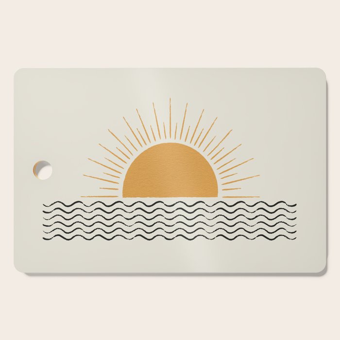 Sunrise Ocean -  Mid Century Modern Style Cutting Board Gallery Image 1