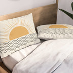 Sunrise Ocean -  Mid Century Modern Style Pillow Sham Gallery Image 2