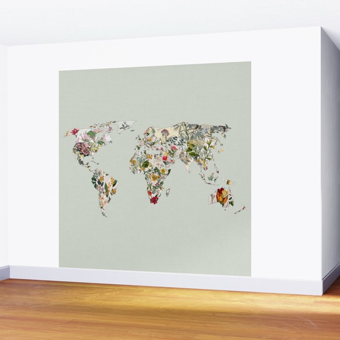 Vintage Botanical World Green Wall Mural Gallery Image 2