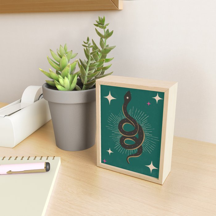 Slither - Green Mini Art Print Gallery Image 2