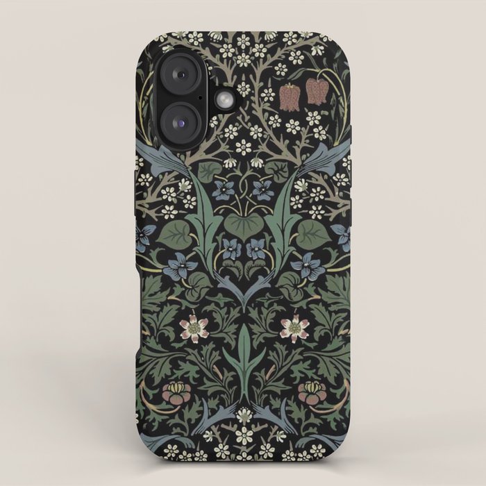 William Morris Vintage Blackthorn Dark Green 1892 iPhone Case Gallery Image 1