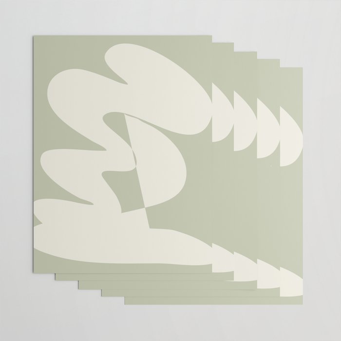Minimalist Modern Abstract Expressionism in Sage Wrapping Paper Gallery Image 3