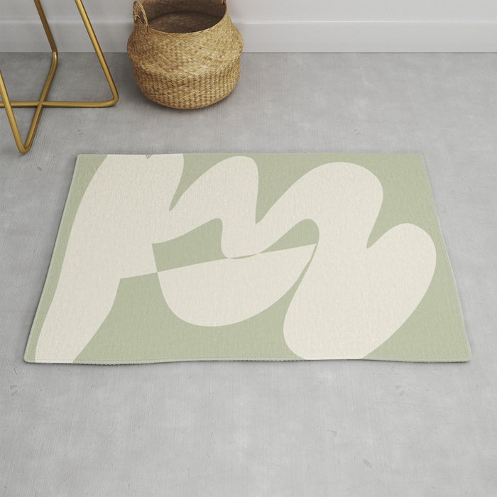 Minimalist Modern Abstract Expressionism in Sage Rug Gallery Image 1
