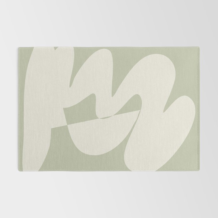 Minimalist Modern Abstract Expressionism in Sage Rug Gallery Image 2