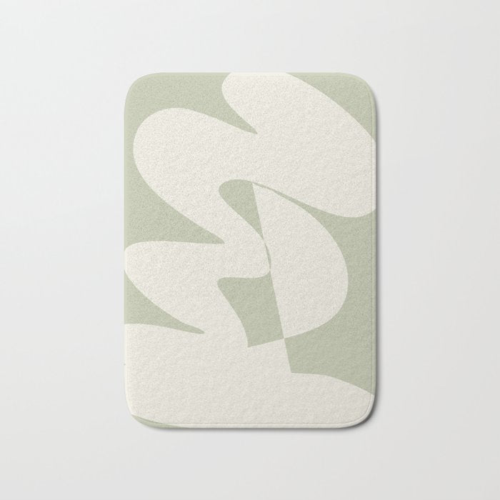 Minimalist Modern Abstract Expressionism in Sage Bath Mat Gallery Image 1